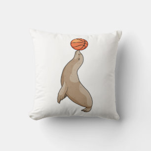 Seal with Basketball Kissen