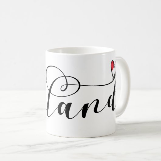 Sealand Flag im Herzen, Fürstentum Sealand Kaffeetasse (VorderseiteRechts)