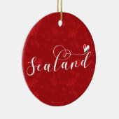 Sealand Flag im Herzen, Fürstentum Sealand Keramik Ornament (Rechts)