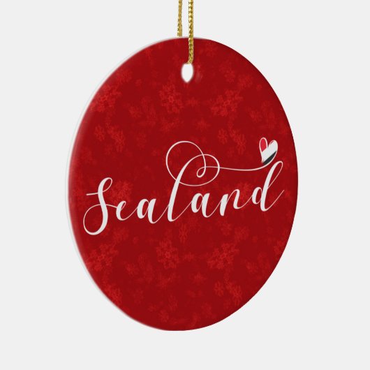 Sealand Flag im Herzen, Fürstentum Sealand Keramik Ornament (Rechts)