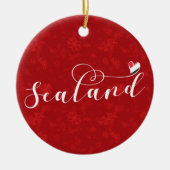 Sealand Flag im Herzen, Fürstentum Sealand Keramik Ornament (Vorne)