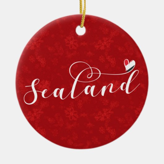 Sealand Flag im Herzen, Fürstentum Sealand Keramik Ornament (Vorne)