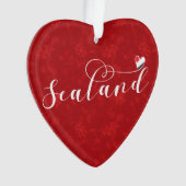 Sealand Flag im Herzen, Fürstentum Sealand Ornament (Vorderseite)