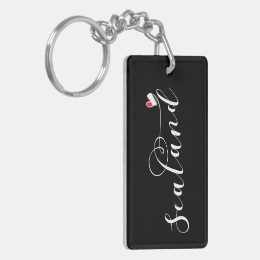 Sealand Flag im Herzen, Fürstentum Sealand Schlüsselanhänger (Vorderseite links)