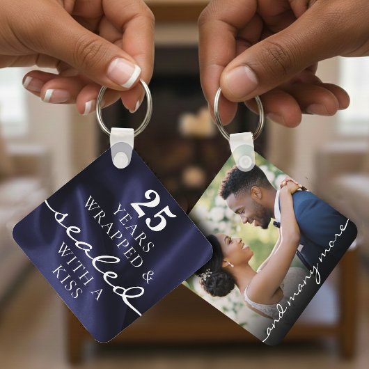 Sealed with a Kiss Blue 25th Birthday Anniversary Schlüsselanhänger