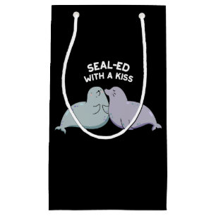 Sealed with a Kiss Funny Sea Lion Siegel Puff Dark Kleine Geschenktüte