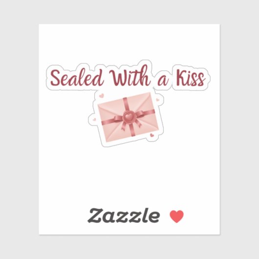 Sealed With a Kiss Sticker | Romantic Label (Blatt)