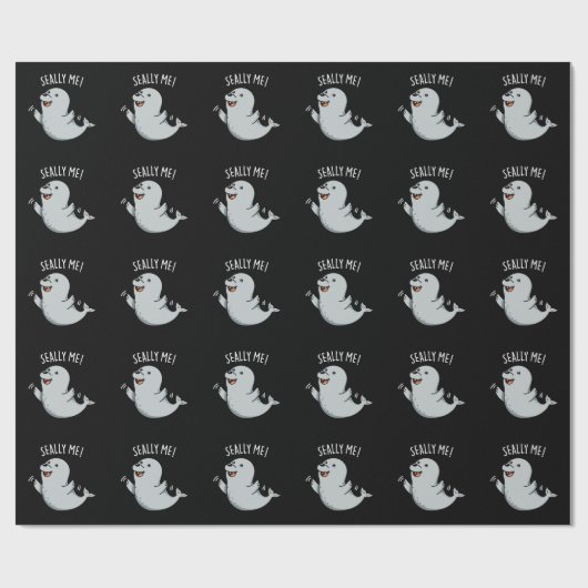 Seally Me Funny Siegel Puff Dark BG Geschenkpapier (Flach)