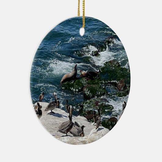 Seals and Birds Keramik Ornament (Rechts)