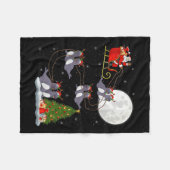 Seals Santa Sleigh Flying Funny Magical Christmas Fleecedecke (Vorderseite (Horizontal))