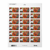 Sealyham Terrier - Autumn Floral Design Adressaufkleber (Vorne)