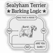 Sealyham Terrier Barking Logic Funny Dog Sarcastic Aufkleber (Vorderseite)