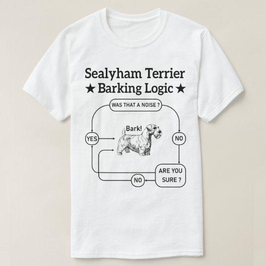 Sealyham Terrier Barking Logic Funny Dog Sarcastic T-Shirt (Design vorne)