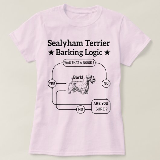 Sealyham Terrier Barking Logic Funny Dog Sarcastic T-Shirt (Design vorne)