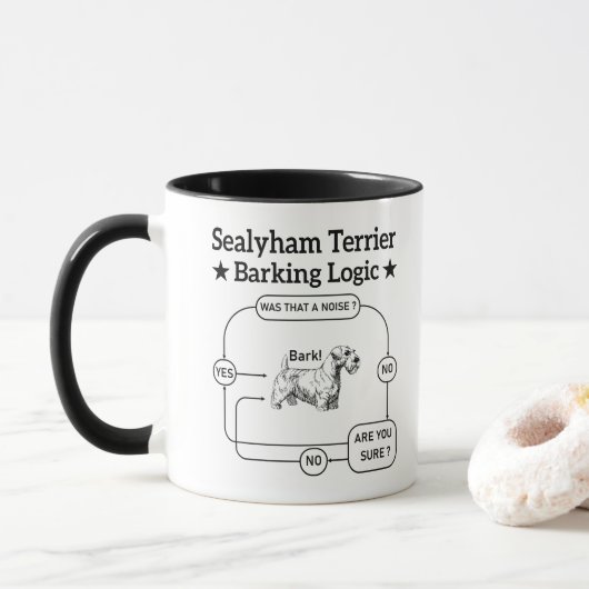 Sealyham Terrier Barking Logic Funny Dog Sarcastic Tasse (Mit Donut)