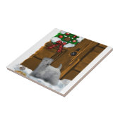 Sealyham Terrier Christmas Fliese (Seite)