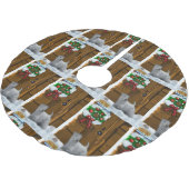 Sealyham Terrier Christmas Polyester Weihnachtsbaumdecke (Schrägansicht)