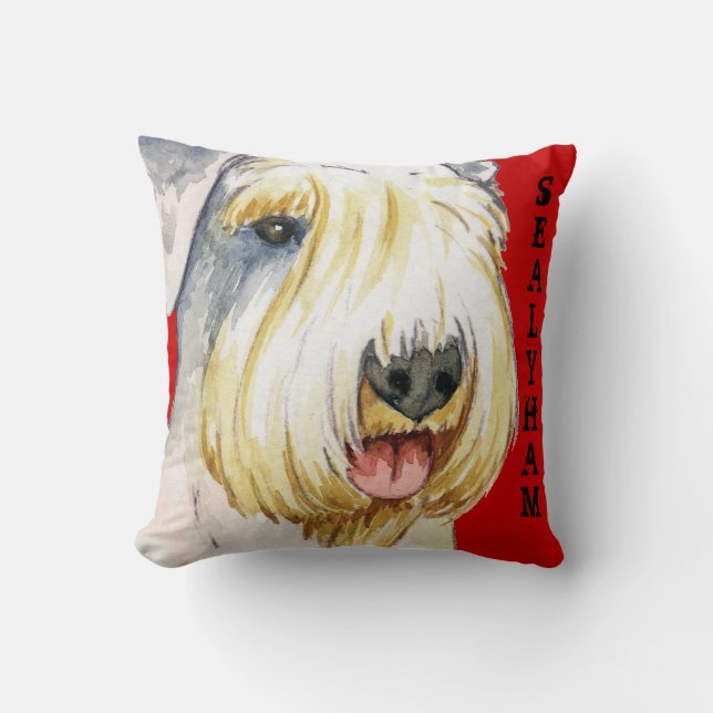 Sealyham Terrier Color Block Kissen (Vorderseite)