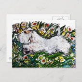 Sealyham Terrier Daffodils Postkarte (Vorne/Hinten)