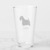 Sealyham Terrier Dog Silhouette Personalisiert Glas (Rückseite)