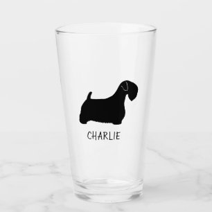 Sealyham Terrier Dog Silhouette Personalisiert Glas