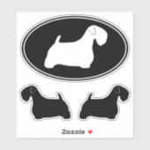 Sealyham Terrier Dog Silhouetten Vinyl Sticker Set (Blatt)