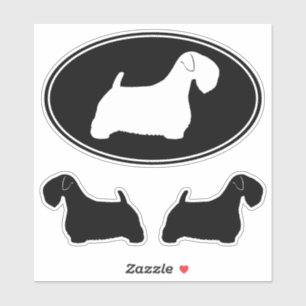 Sealyham Terrier Dog Silhouetten Vinyl Sticker Set