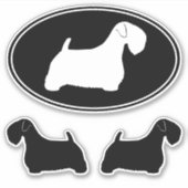 Sealyham Terrier Dog Silhouetten Vinyl Sticker Set (Vorderseite)