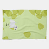 Sealyham Terrier ~ Grün-Blätter-Entwürfe Handtuch (Horizontal)