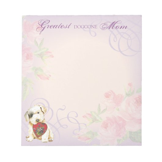 Sealyham Terrier Heart Mama Notepad Notizblock (Vorderseite)