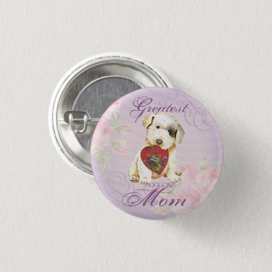 Sealyham Terrier Heart Mama Pinback Button (Vorne & Hinten)