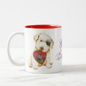 Sealyham Terrier Heart Mama Zwei-Tone-Kaffee-Tasse Zweifarbige Tasse (Links)