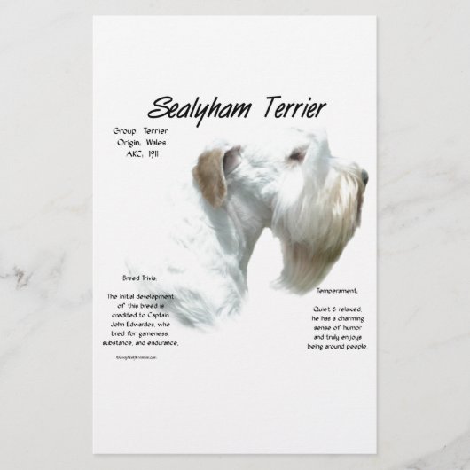 Sealyham Terrier History Briefpapier (Vorderseite)