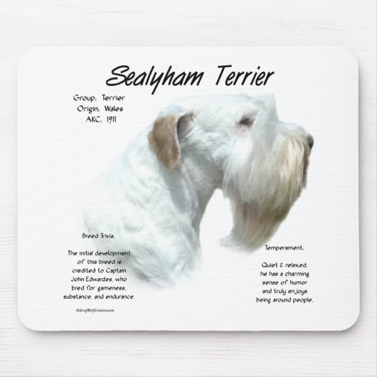 Sealyham Terrier History Design Mousepad (Vorne)