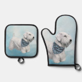 Sealyham Terrier Malerei Niedlich Original Hunde K Ofenhandschuh & Topflappen-Set (Vorderseite)