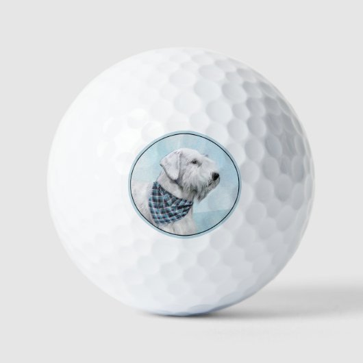 Sealyham Terrier Painting - Niedliche Original Dog Golfball (Vorderseite)