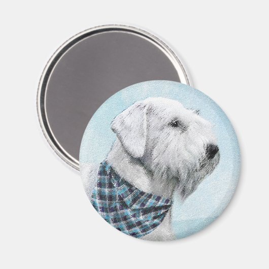 Sealyham Terrier Painting - Niedliche Original Dog Magnet (Vorderseite/Rückseite)