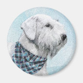 Sealyham Terrier Painting - Niedliche Original Dog Magnet (Vorne)