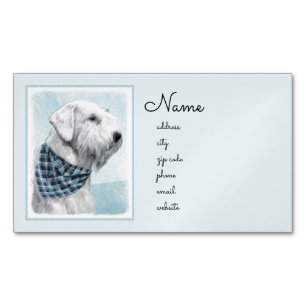 Sealyham Terrier Painting - Niedliche Original Dog Magnetische Visitenkarte
