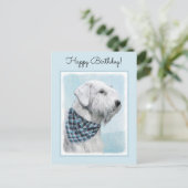 Sealyham Terrier Painting - Niedliche Original Dog Postkarte (Stehend Vorderseite)