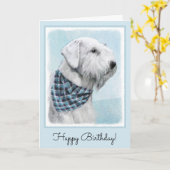 Sealyham Terrier Painting - Niedliche Original Hun Karte (Gelbe Blume)