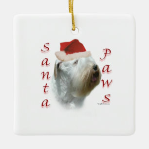 Sealyham Terrier Santa Paws Keramikornament
