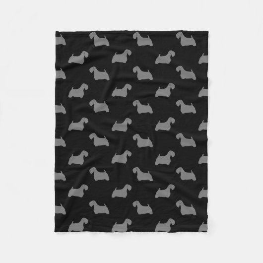 Sealyham Terrier-Silhouette-Muster Fleecedecke (Vorderseite)