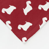 Sealyham Terrier-Silhouette-Muster-Rot Fleecedecke (Ecke)