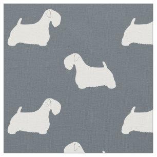 Sealyham Terrier-Silhouette-Muster Stoff