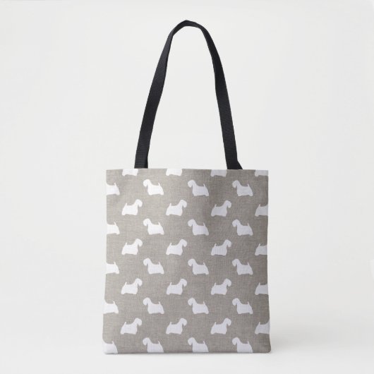 Sealyham Terrier-Silhouette-Muster Tasche (Vorderseite)