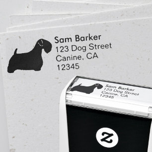 Sealyham Terrier Silhouette Rücksendeadresse Permastempel
