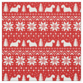Sealyham Terrier-Silhouette-Weihnachtsmuster Stoff (Muster)