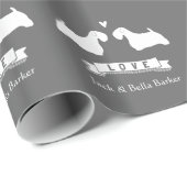 Sealyham Terrier Silhouetten Couple mit Text Geschenkpapier (Rolleneckpunkt)