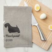 Sealyham Terrier-Silhouetten mit Herzen und Text Handtuch (Viertel Falte)